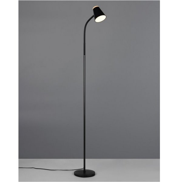 Lámpara de pie LED con brazo flexible PONGO interruptor integrado 4,5W 1x 500lm 3000K IP20 Negro