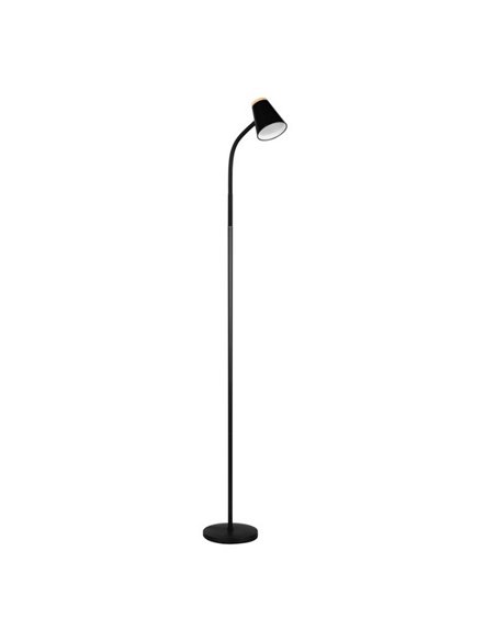 Lámpara de pie LED con brazo flexible PONGO interruptor integrado 4,5W 1x 500lm 3000K IP20 Negro