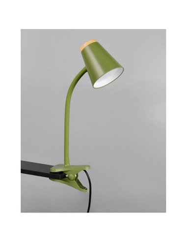 Lámpara LED con pinza tipo flexo PONGO con interruptor integrado 4,5W 1x 500lm 3000K IP20 Verde