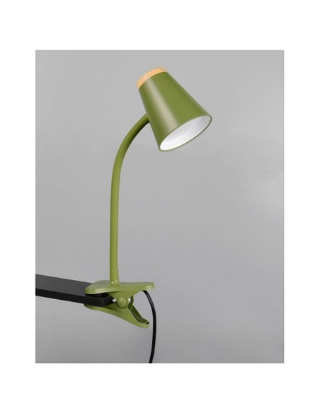 Lámpara LED con pinza tipo flexo PONGO con interruptor integrado 4,5W 1x 500lm 3000K IP20 Verde