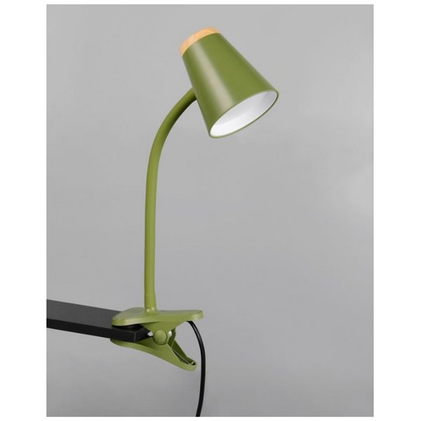 Lámpara LED con pinza tipo flexo PONGO con interruptor integrado 4,5W 1x 500lm 3000K IP20 Verde