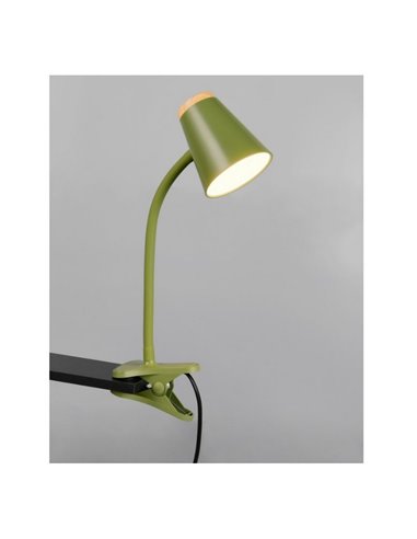 Lámpara LED con pinza tipo flexo PONGO con interruptor integrado 4,5W 1x 500lm 3000K IP20 Verde