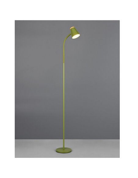 Lampadaire LED PONGO avec bras flexible et interrupteur intégré, 4,5 W, 1 x 500 lm, 3 000 K, IP20, vert