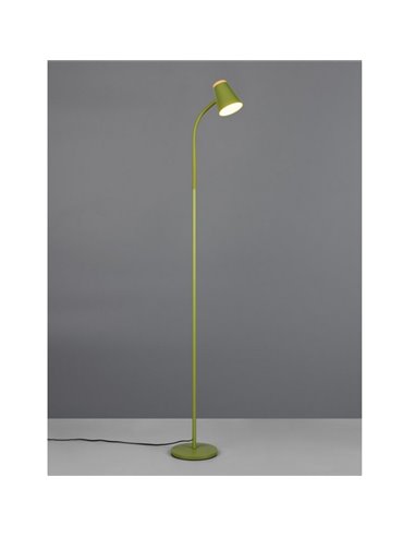Lampadaire LED PONGO avec bras flexible et interrupteur intégré, 4,5 W, 1 x 500 lm, 3 000 K, IP20, vert