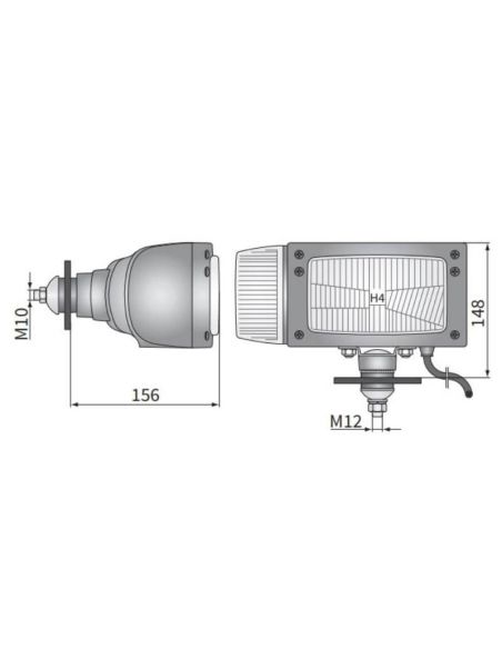 Faro delantero soporte inferior con intermitente WESEM REPR1.24258 medidas | LeonLeds