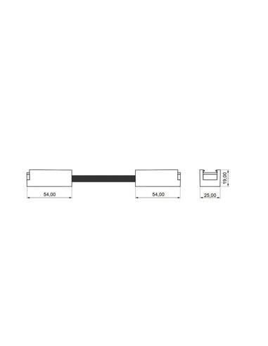 Conector alimentación bidireccional para luminaria LIMBO, negro