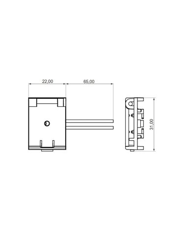 Conector de energia para fita têxtil, LIMBO, preto