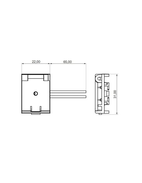 Conector de energia para fita têxtil, LIMBO, preto