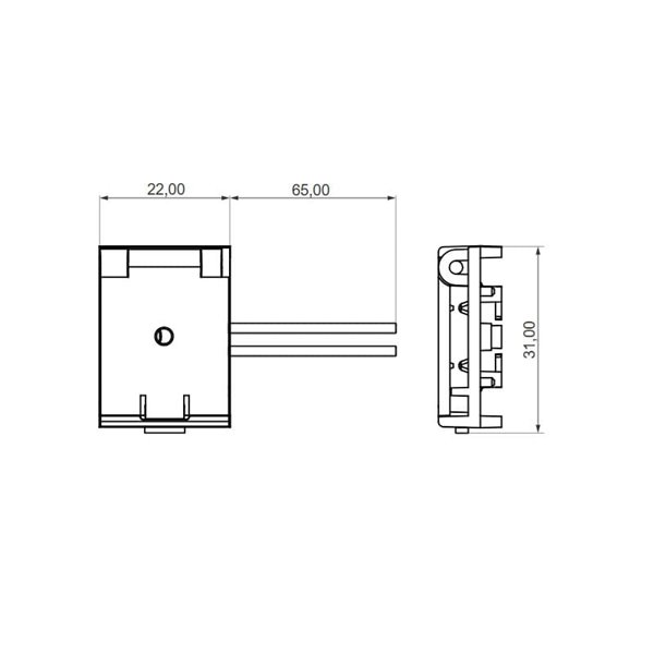 Conector de energia para fita têxtil, LIMBO, preto