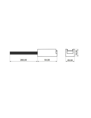 Conector alimentación unidireccional para luminaria LIMBO, negro