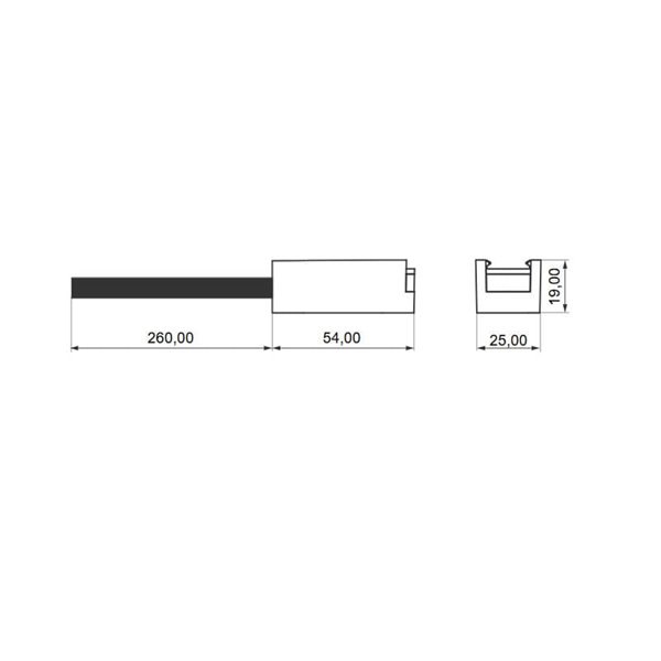 Conector alimentación unidireccional para luminaria LIMBO, negro