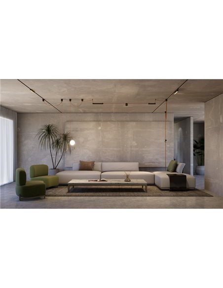Conector en L para carril de empotrar LIMBO, negro