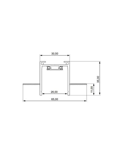 Difusor para trilho embutido LIMBO, preto