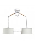 Lámpara de Techo de estilo nordico serie nordica 4930 de dos pantallas redondas de color blanco | LeonLeds Iluminación