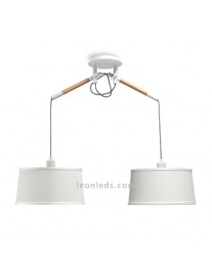 Lámpara de Techo de estilo nordico serie nordica 4930 de dos pantallas redondas de color blanco | LeonLeds Iluminación