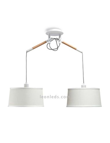 Lámpara de Techo de estilo nordico serie nordica 4930 de dos pantallas redondas de color blanco | LeonLeds Iluminación