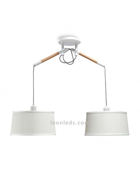 Lámpara de Techo de estilo nordico serie nordica 4930 de dos pantallas redondas de color blanco | LeonLeds Iluminación