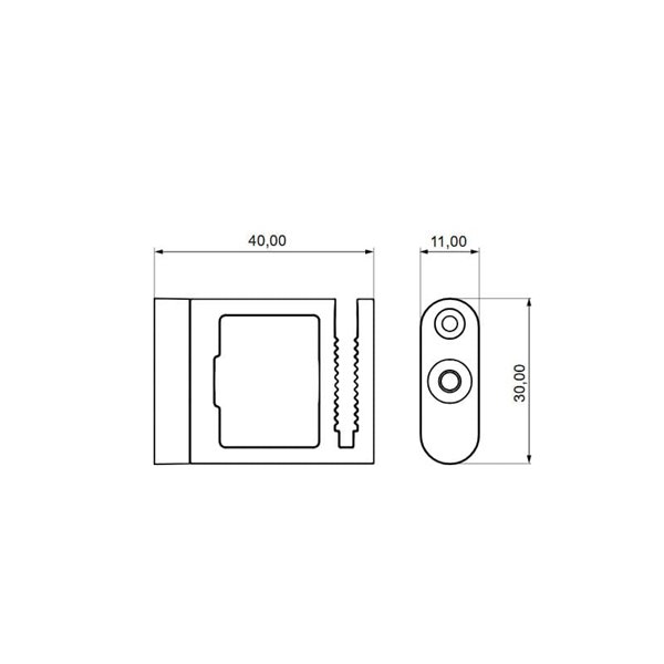 Pequeno nó de fixação de trilho LIMBO, preto