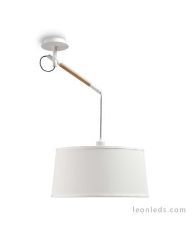 Lámpara de Techo serie Nordica de diseño nordico de color blanca 4928 de mantra blanco roto pantalla redonda | LeonLeds Iluminac