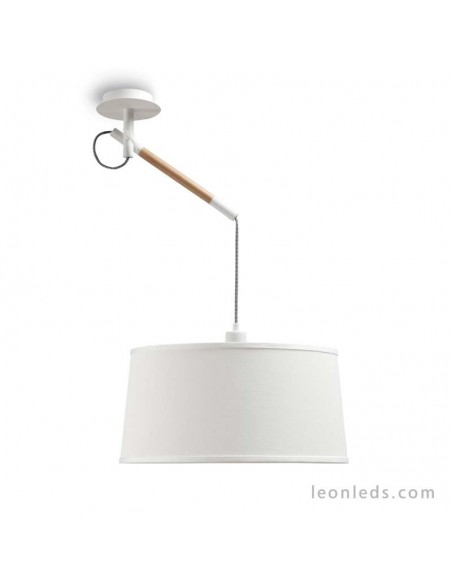 Lámpara de Techo serie Nordica de diseño nordico de color blanca 4928 de mantra blanco roto pantalla redonda | LeonLeds Iluminac