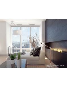 Lámpara de Techo serie Nordica de diseño nordico de color blanca 4928 de mantra blanco roto pantalla redonda | LeonLeds Iluminac 2