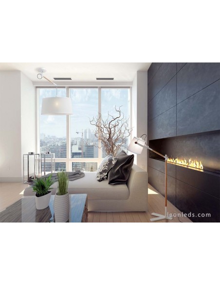 Lámpara de Techo serie Nordica de diseño nordico de color blanca 4928 de mantra blanco roto pantalla redonda | LeonLeds Iluminac
