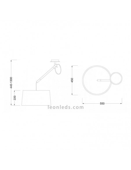 Lámpara de Techo serie Nordica de diseño nordico de color blanca 4928 de mantra blanco roto pantalla redonda | LeonLeds Iluminac