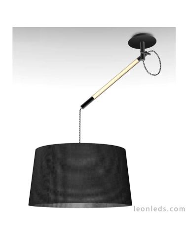 Plafonnier de style nordique, série Nordic 4929, avec bras rond noir pivotant | LeonLeds Lighting