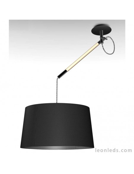 Plafonnier de style nordique, série Nordic 4929, avec bras rond noir pivotant | LeonLeds Lighting