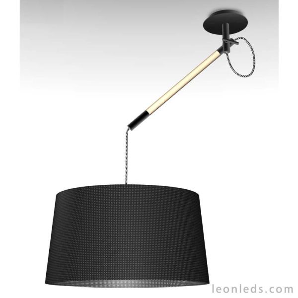 Plafonnier de style nordique, série Nordic 4929, avec bras rond noir pivotant | LeonLeds Lighting