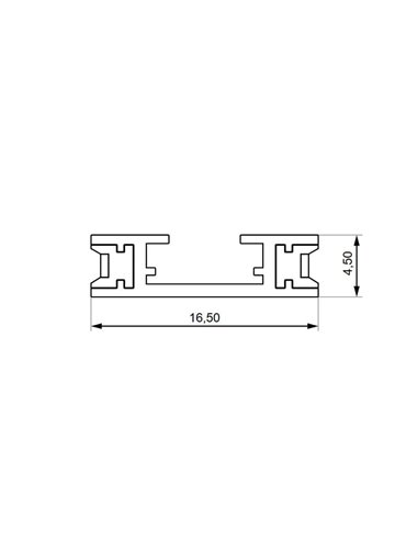 Carril ultrafino de superficie 2 metros para carriles LIMBO, negro