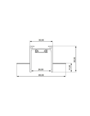 Carril empotrar 2 metros LIMBO, negro