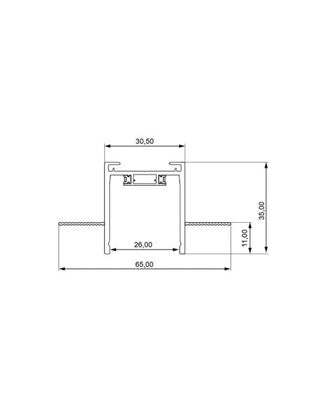 Carril empotrar 2 metros LIMBO, negro