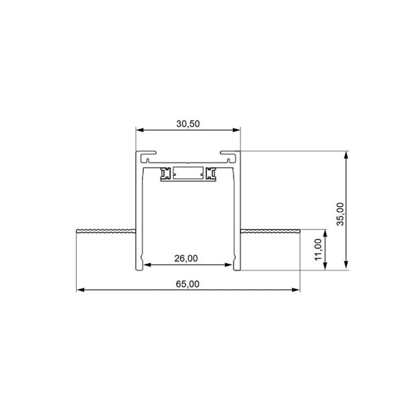 Carril empotrar 2 metros LIMBO, negro
