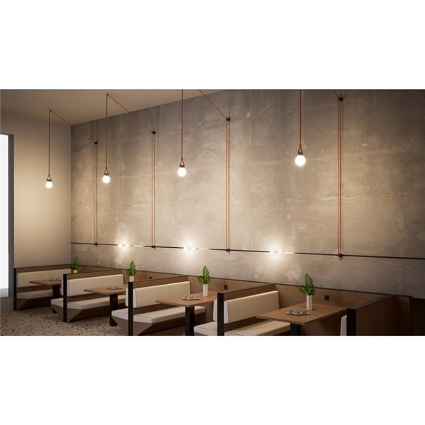 Cinta textil 24V negra con corte a medida para carril, LIMBO