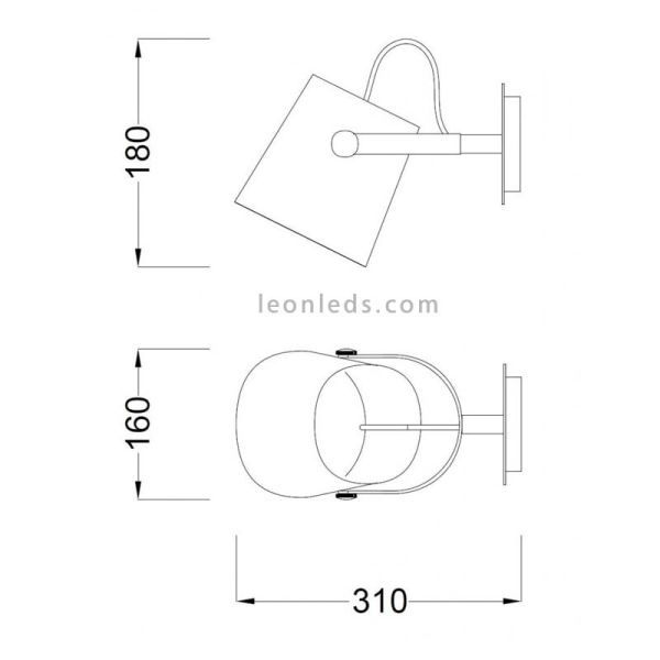 Aplique de pared blanco y madera de la serie Nordica de mantra 4924 de diseño nordico escandinavo | LeonLeds Iluminación