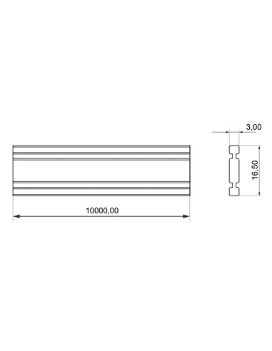 Rollo 10m. Cinta Textil 24V Naranja para carril LIMBO