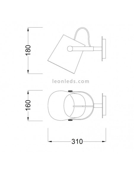 Aplique de pared negro y madera de la serie Nordica de mantra 4925 de diseño nordico escandinavo | LeonLeds Iluminación