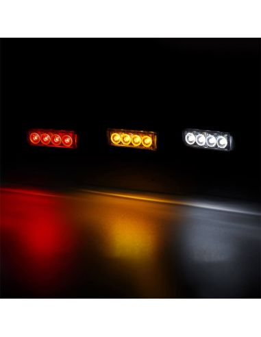 Feu de gabarit fin en graphite - LED IP68 - 12/24 V - 4 LED - Rouge, Ambre et Blanc