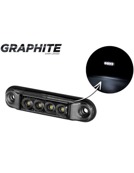 Luz de Gálibo SLIM GRAPHITE - LED IP68 - 12/24V - 4 Leds - Rojo, Ámbar y Blanco