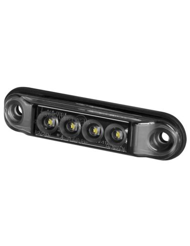 Feu de gabarit fin en graphite - LED IP68 - 12/24 V - 4 LED - Rouge, Ambre et Blanc