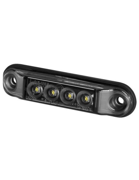Feu de gabarit fin en graphite - LED IP68 - 12/24 V - 4 LED - Rouge, Ambre et Blanc