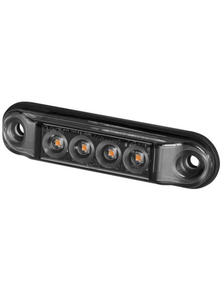 Luz de Gálibo SLIM GRAPHITE - LED IP68 - 12/24V - 4 Leds - Rojo, Ámbar y Blanco