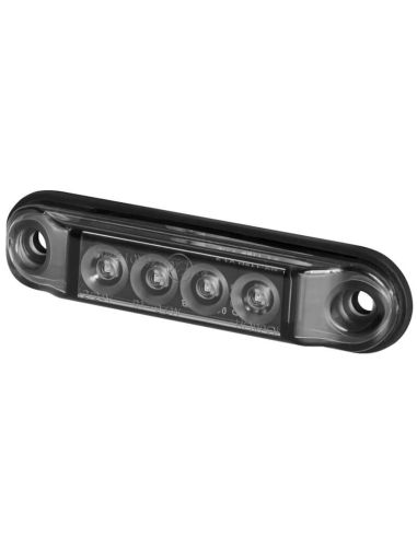 Luz de folga fina de grafite - LED IP68 - 12/24V - 4 LEDs - Vermelho, Âmbar e Branco