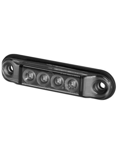 Luz de Gálibo SLIM GRAPHITE - LED IP68 - 12/24V - 4 Leds - Rojo, Ámbar y Blanco