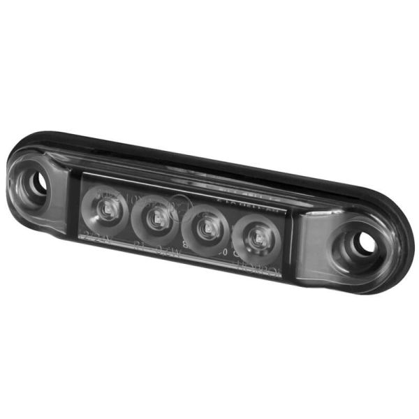 Luz de folga fina de grafite - LED IP68 - 12/24V - 4 LEDs - Vermelho, Âmbar e Branco