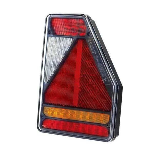 Piloto Trasero LED rectangular con triángulo y conector 5 Pin Bajonet FT-277 12V con Can-Bus Fristom | LeonLeds
