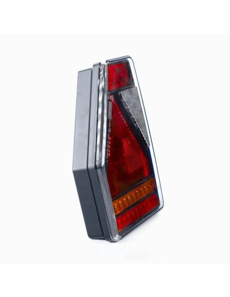 Piloto Trasero LED rectangular con triángulo y conector 5 Pin Bajonet FT-277 12V con Can-Bus Fristom | LeonLeds