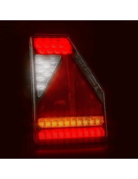 Piloto Trasero LED rectangular con triángulo y conector 5 Pin Bajonet FT-277 12V con Can-Bus Fristom | LeonLeds