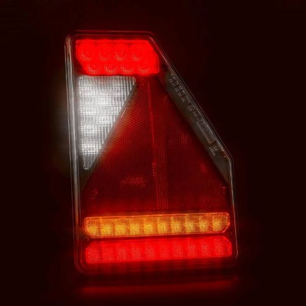 Piloto Trasero LED rectangular con triángulo y conector 5 Pin Bajonet FT-277 12V con Can-Bus Fristom | LeonLeds